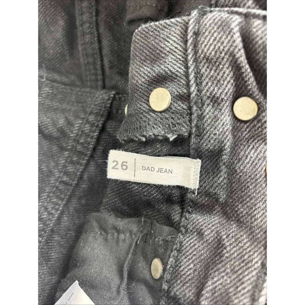 Pacsun Women's Size 26 Black Dad Jean Distressed Knee Holes‎